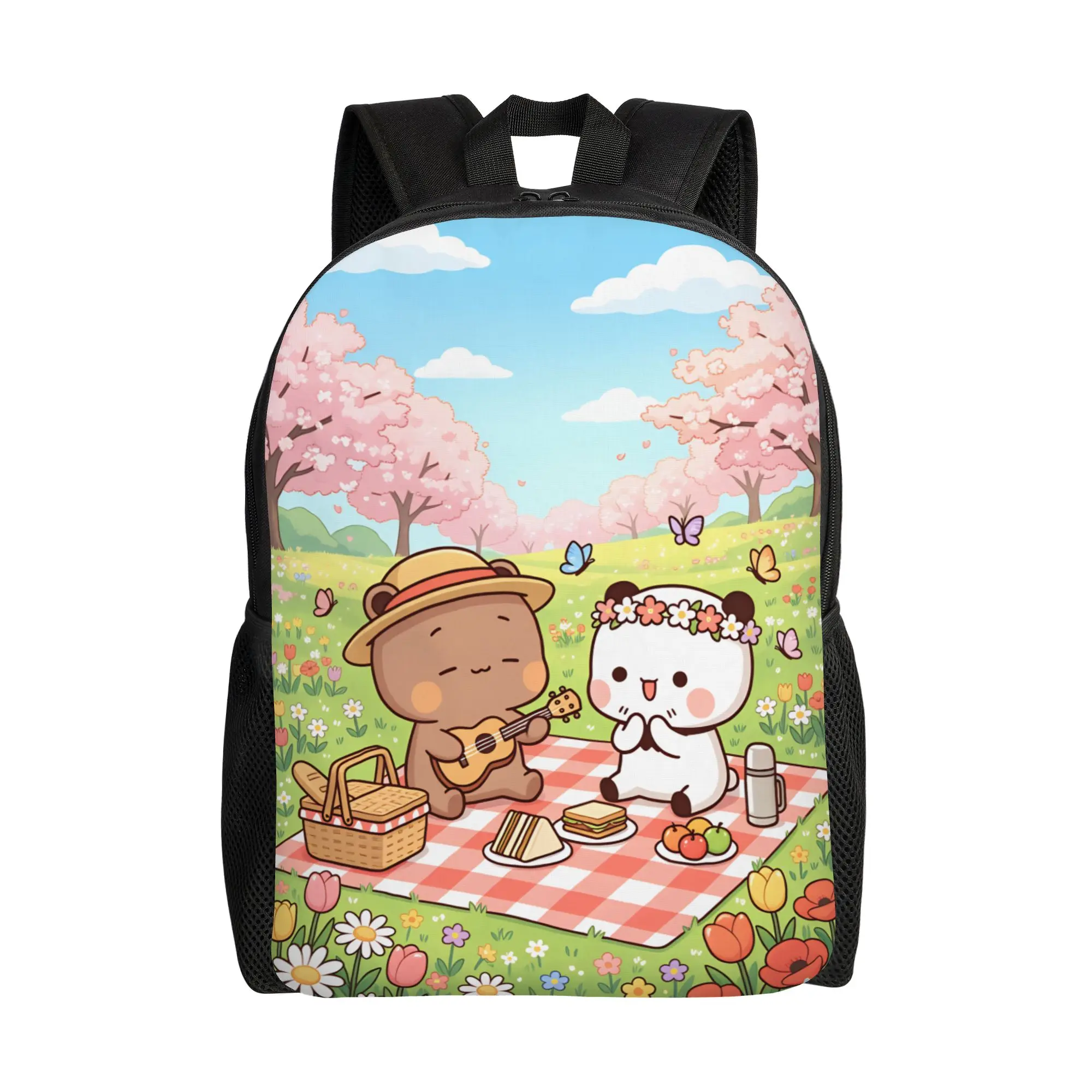 

Panda Bears Bubu And Dudu Backpack Women Durable Backpacks Polyester Funny School Bags College Design Rucksack