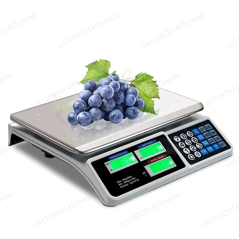 30KG Stainless Steel Digital Price Computing Scale Rechargeable Food Meat Count Weigh Scale For Supermarket Store