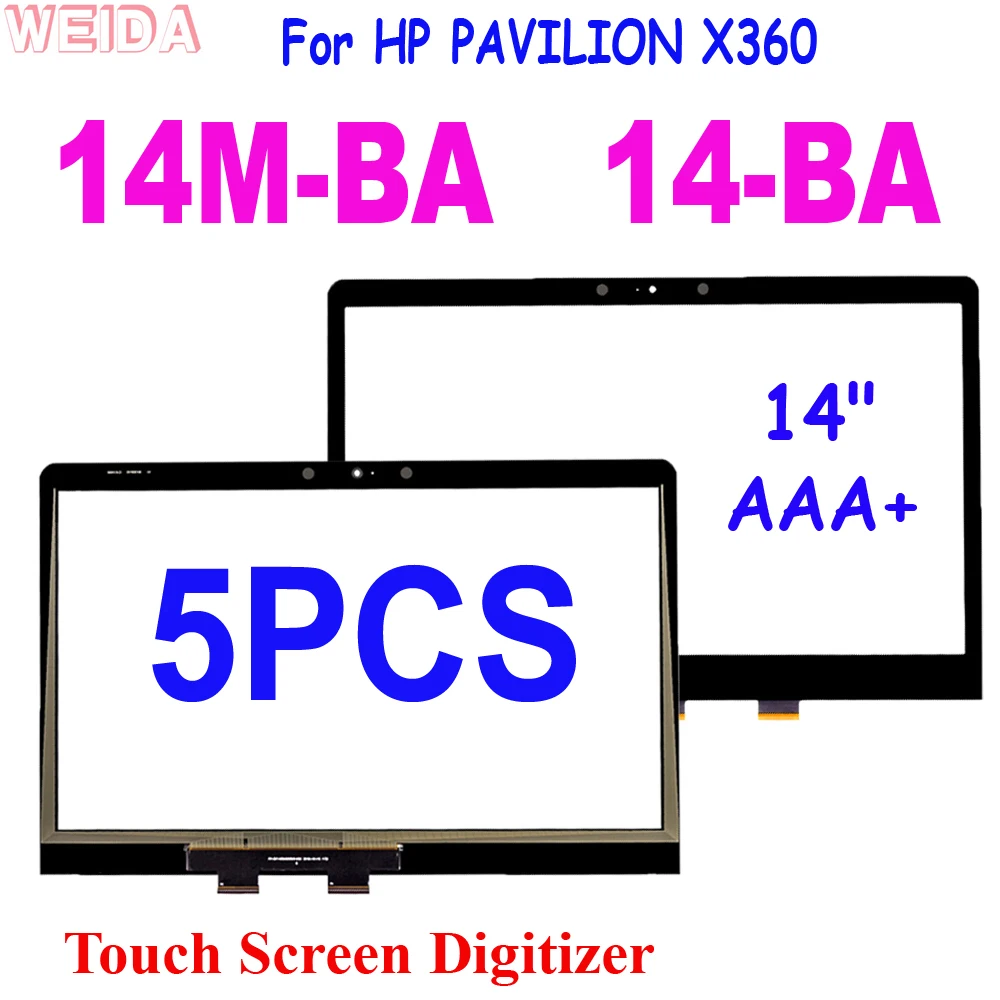 

5PCS 14" Touch For HP PAVILION X360 14M-BA 14-BA Series Touch Screen Digitizer Glass Panel for HP 14-BA Touch Screen Replacement