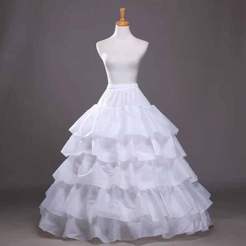 Wedding Dress Petticoat White Black Red Taffeta 4 Hoops 5 Layers Crinoline Women's Evening Dress Prom Ball Gown Underskirt