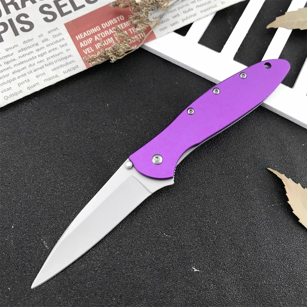 

KS 1660 Purple Aluminum Alloy Handle Folding Pocket Knife Multi-Tool Hunting Portable Camping EDC Self-defense Survival Knife