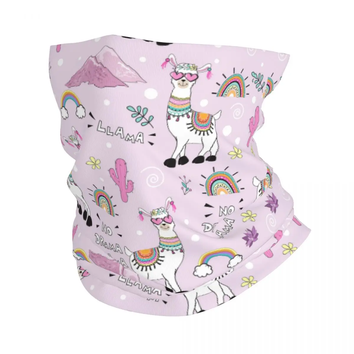 Alpaca Llama Pink Bandana Neck Gaiter Cute Animal Balaclavas Face Mask Scarf Multi-use Headwear Riding for Men Women Adult