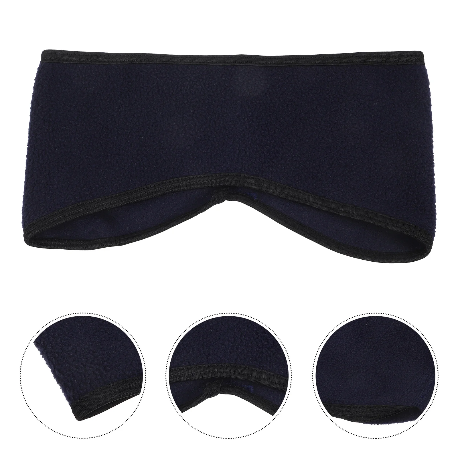 ユニセックス ダブルレイヤー イヤーウォーマー ヘッドバンド フリース ネイビー 調節可能なイヤーバンド プロテクター ランニング サイクリング スキー ハイキング アウトドア用