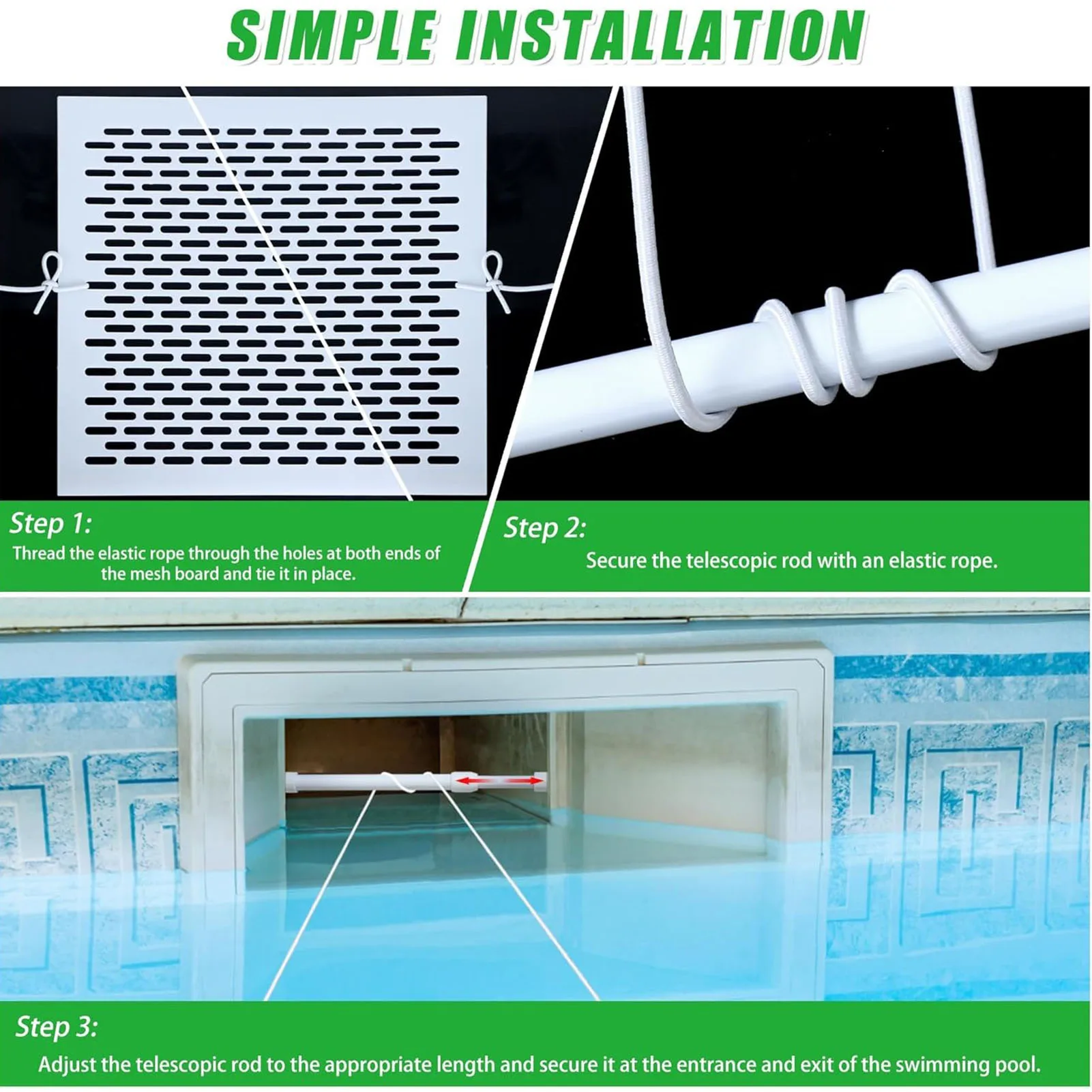 طقم حماية مقشدة، نظام شبكي لالتقاط أوراق حمام السباحة، واقي يمنع انسداد الحطام، سهل التجميع باللون الأبيض #4