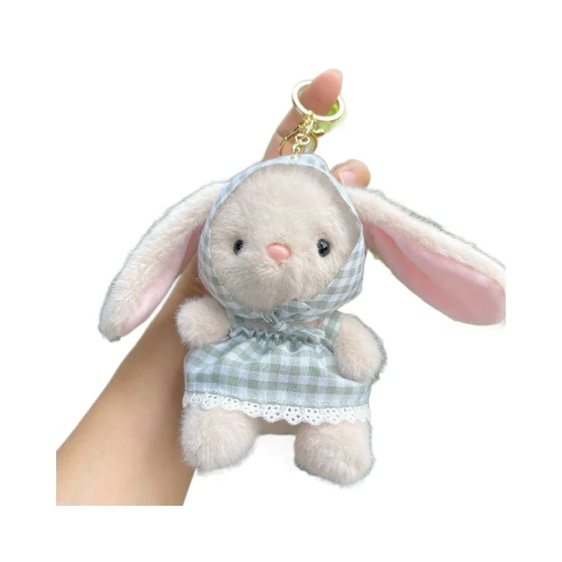 Niedlicher kleiner Kaninchen-Anhänger im pastoralen Stil, Plüschtier, Paare, Rucksack-Charm-Schlüsselanhänger