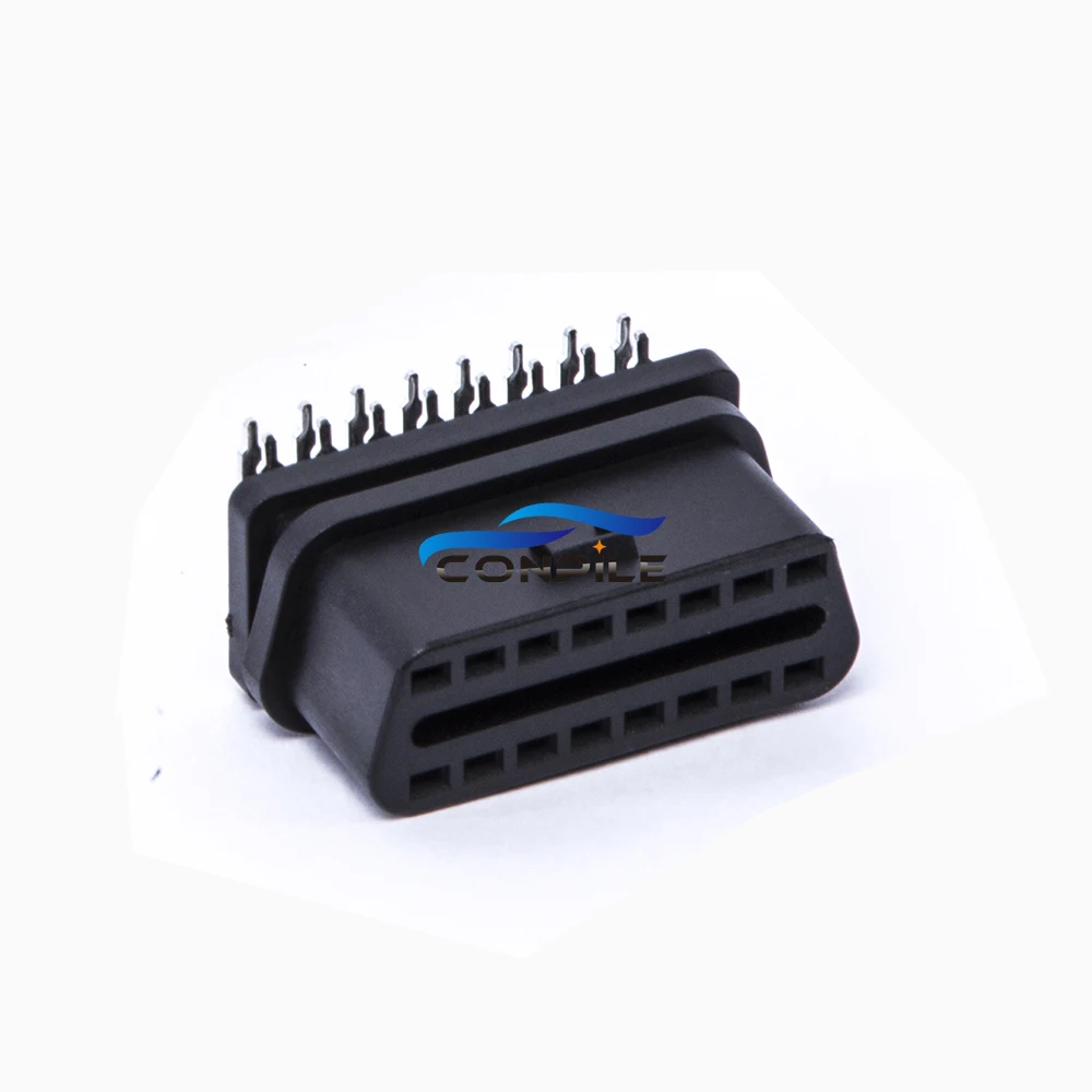 1PC Car truck OBD2 diagnosis female interface 16PIN connector straight needle bent pin plug welding board OBDII