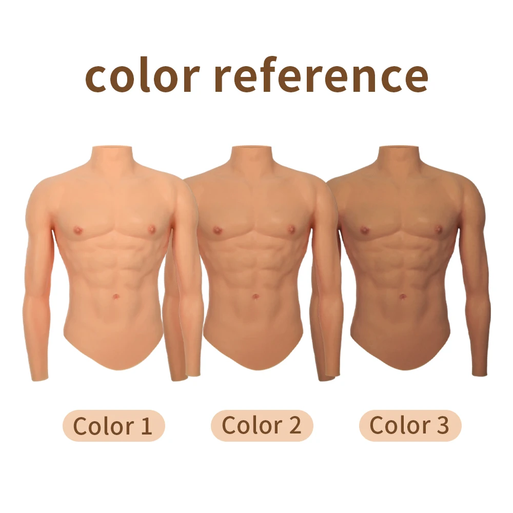EYUNG Silicone Male Muscle Suit Crossdressing Men Fake Muscle Suit Half Bodysuit Fake Man Muscles With Arms