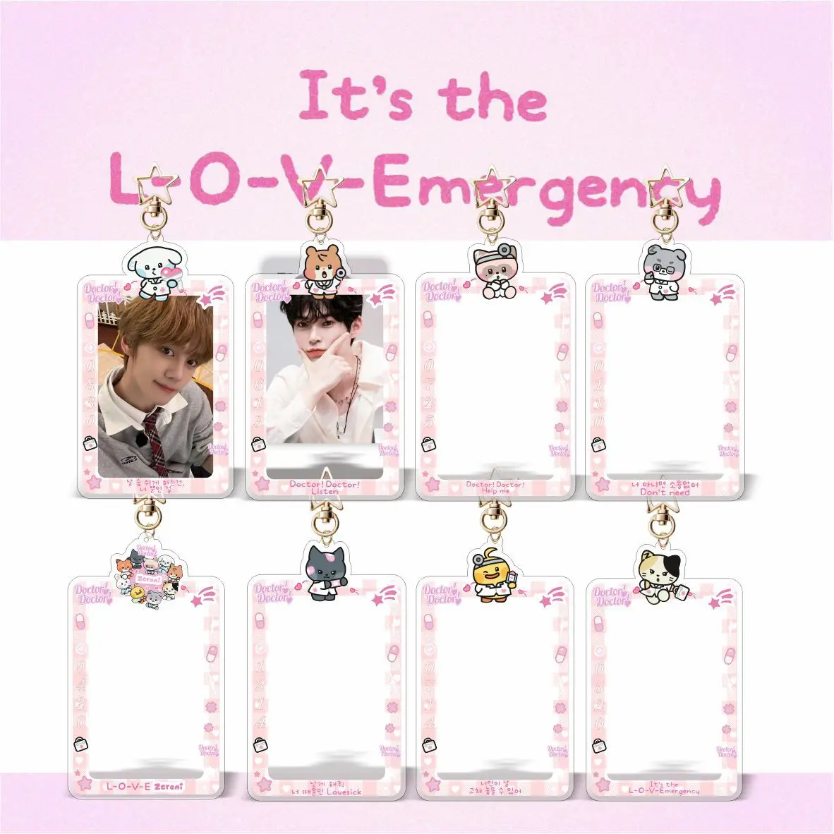 

KPOP ZBROBASEONE Cartoon Cute Acrylic Card Sleeve Keychain High Quality Double Sides Printing Keyring ZHANGHAO RICKY YUJIN Gifts