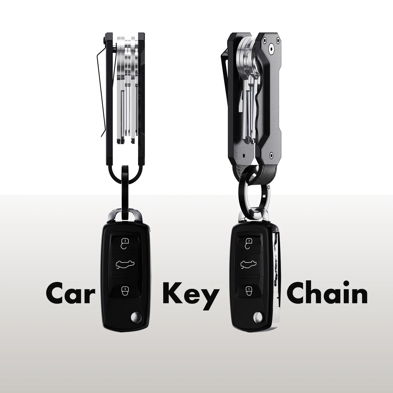 Portable Metal Keychain Men's Compact Aluminum Keychain - Keychain with Carabiner Holds 1-6 Keys Securely Key Holder