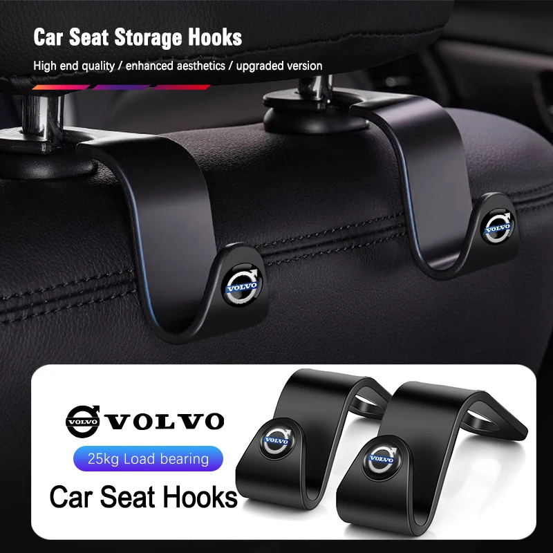 2 قطعة مقعد السيارة السنانير المقعد الخلفي تخزين قوس لفولفو Xc60 Xc90 V40 V60 S60 V50 V90 S80 C40 XC40 V70 XC70 C30 EX90 C70 Rdesign