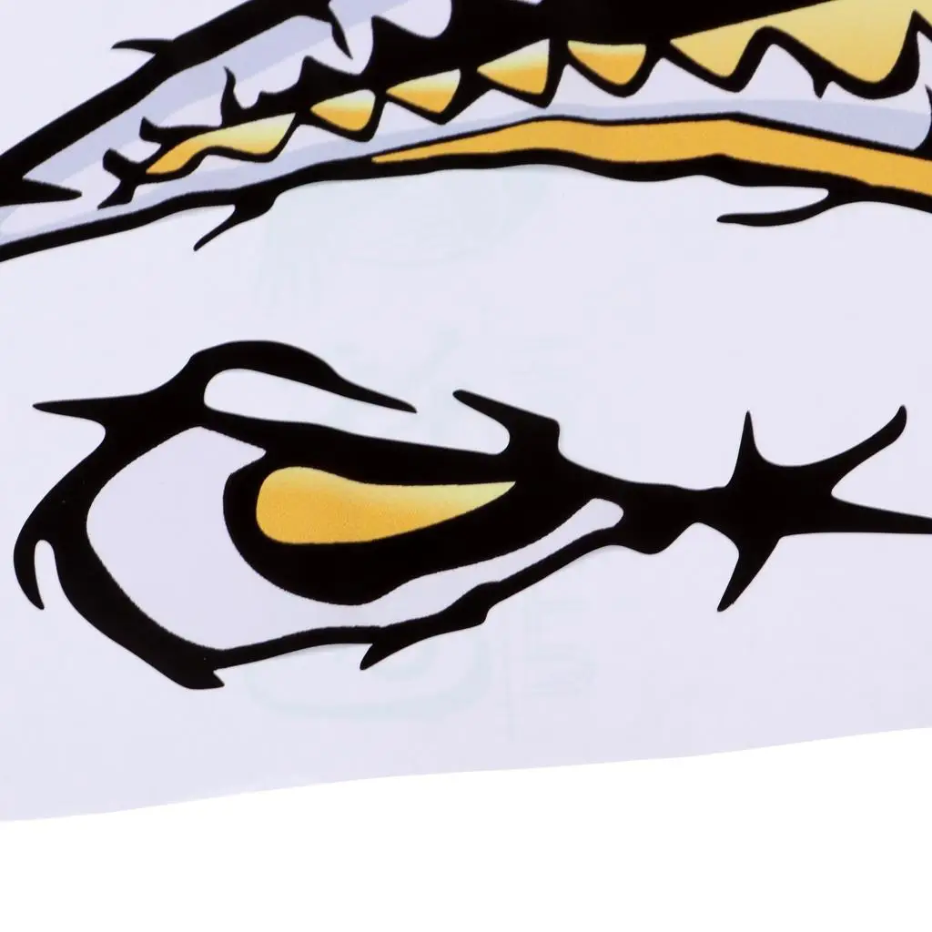 Kayak Accessories Shark Teeth Decal Large 3D Mouth Sticker Marine Boat Supplies for Canoe Car Truck Window Bumper