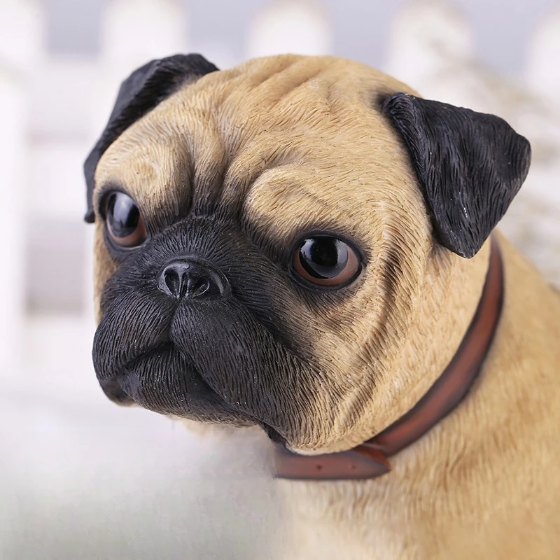Model Play Simulation Dog Model Pug Resin Crafts Modern Home Ornament