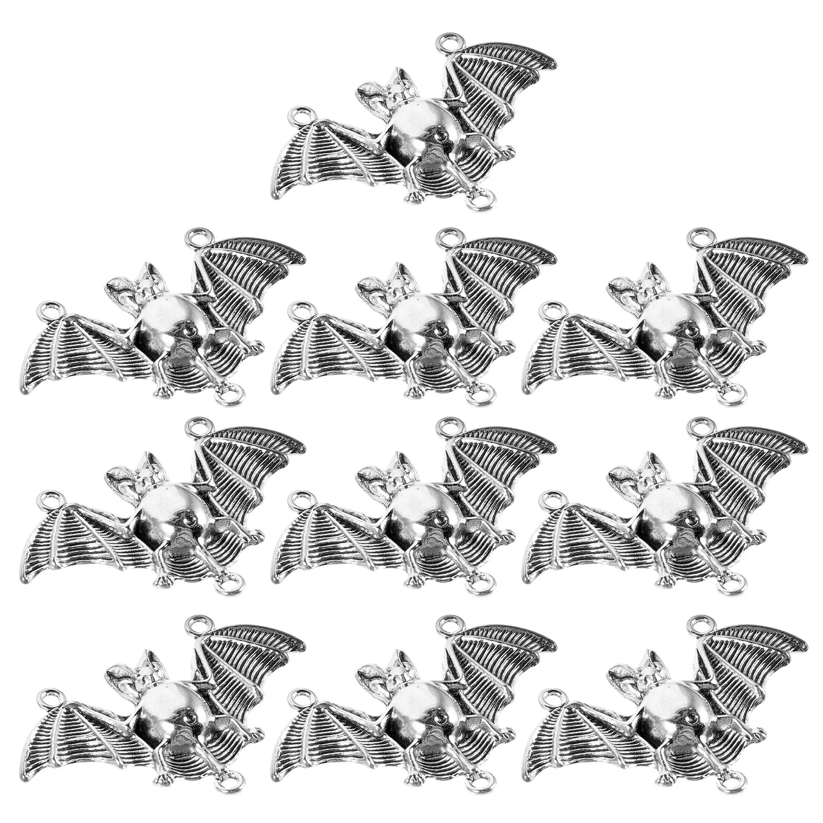 

10Pcs Silver Tone Bat Pendant Alloy Charms for DIY Jewelry Making Crafts Dangle Earrings Keyring Handmade Decoration