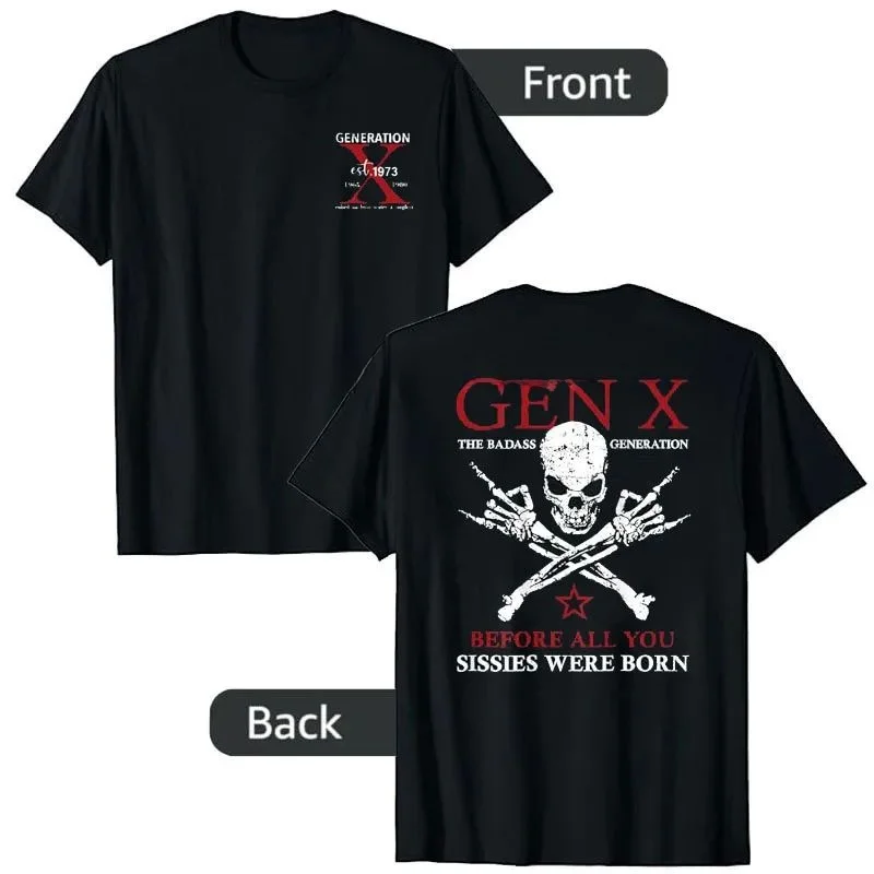 

X Generation Est. 973 Men's T-irt ort Sve round Ne Youth Faion Stand Fit Clothing for Women And Men