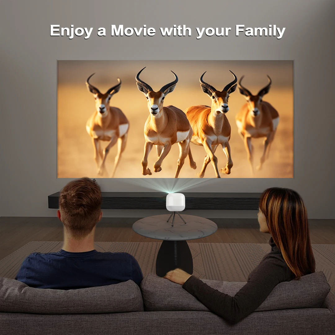 โปรเจคเตอร์พกพาขนาดเล็ก 4K สมาร์ทโปรเจคเตอร์ 5G รองรับบลูทูธ ขนาด 13 นิ้ว 3D โฟกัสอัตโนมัติ ระยะฉายสั้น แบตเตอรี่แบบชาร์จได้ 2G ใช้ได้ทั้งในบ้านและนอกบ้าน ระบบปฏิบัติการ Android 13