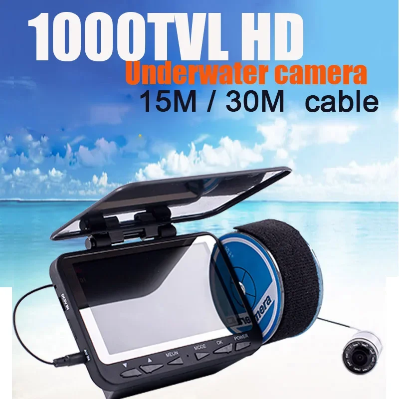 4.3Inch Vissen Camera 1000TVL Hd Onderwater Camera 8 Stuks Ir Led Fishfinder Waterdichte Ijsvissen Camera Met Brede hoek WF06