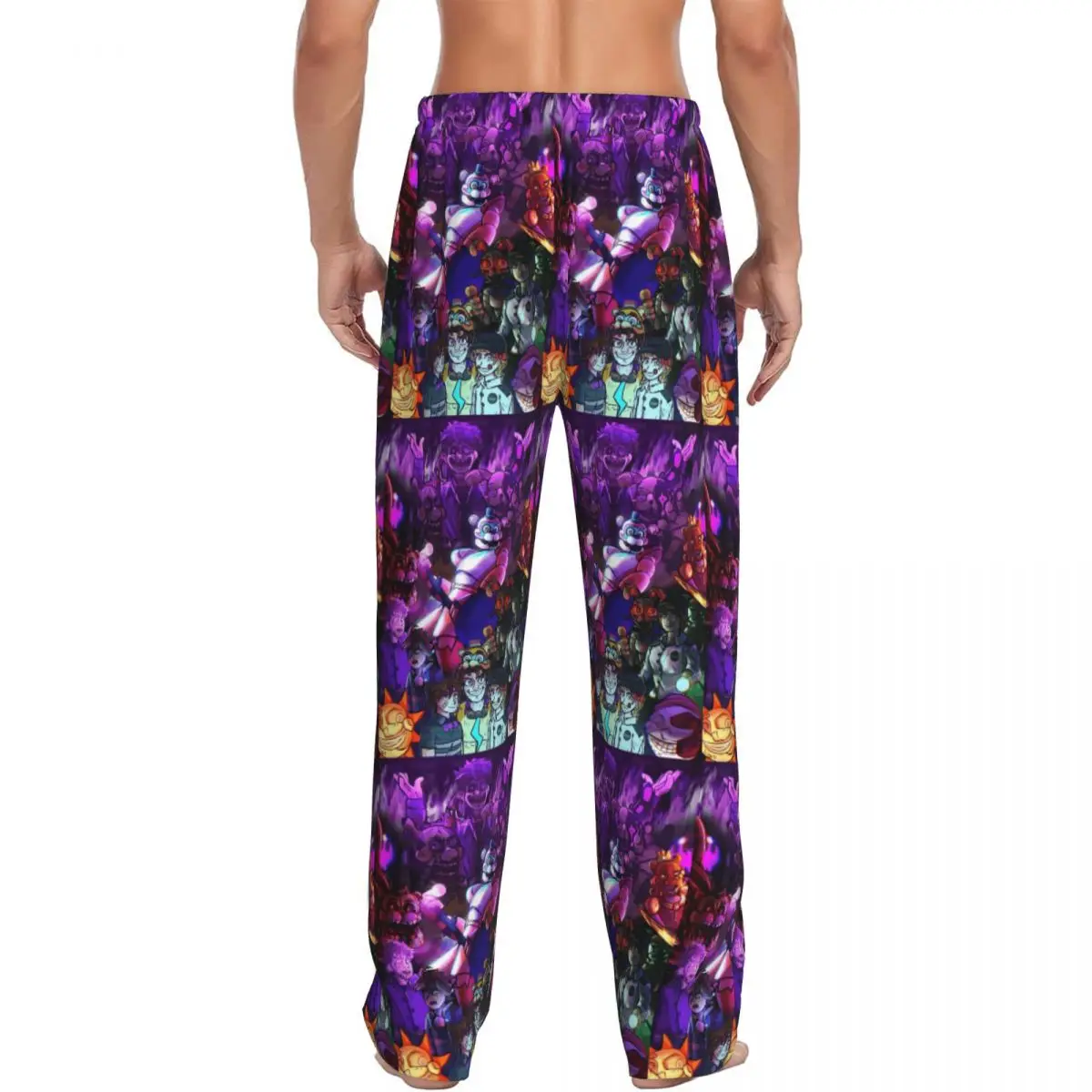 カスタムスプリングトラップFNAFパジャマパンツ寝間着メンズ伸縮性ウエストバンドメカニカルドールスリープラウンジボトムス（ポケット付き）