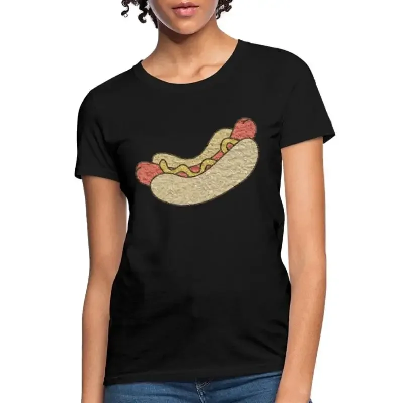 Hot Dog With Mustard Foodie Women's T Shirt