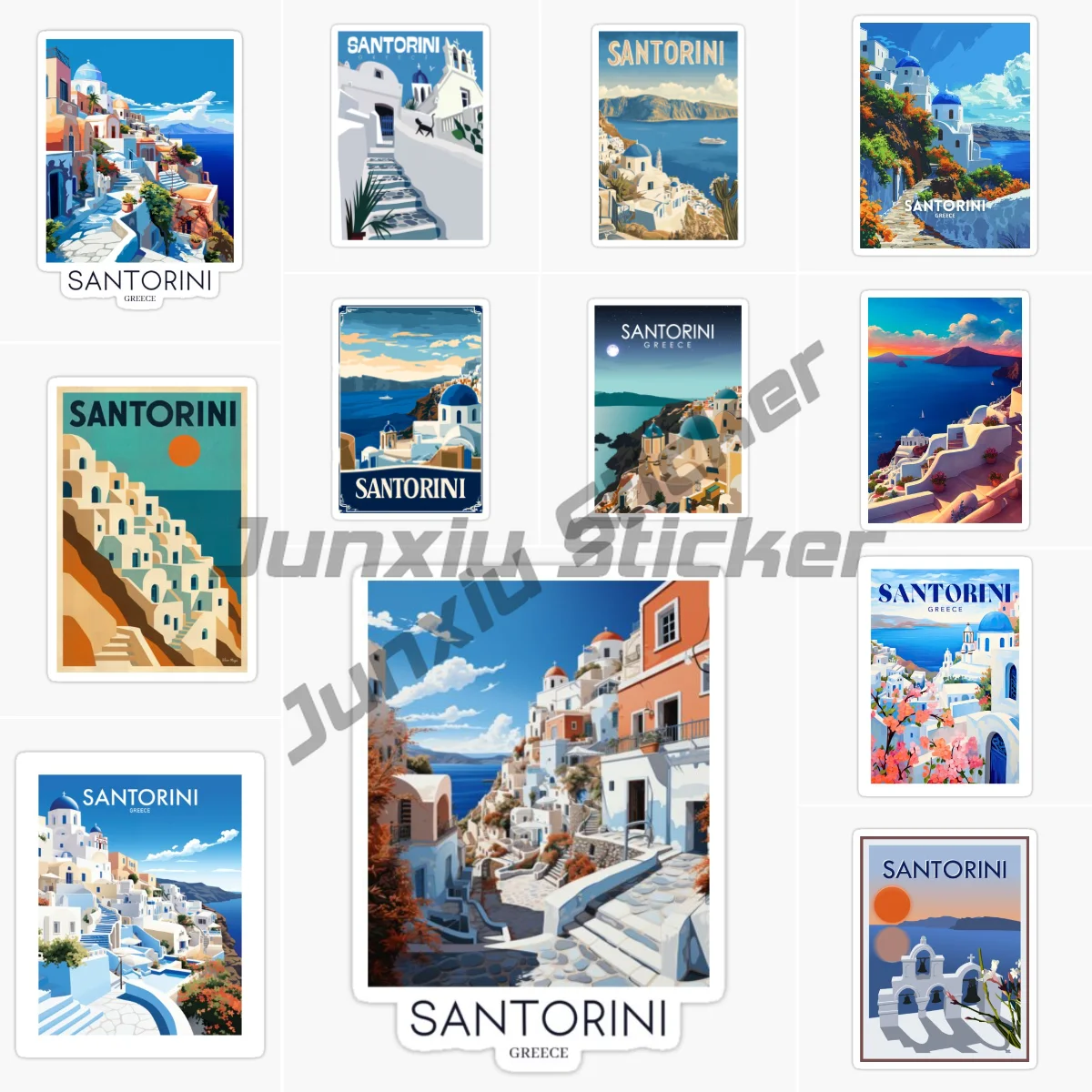

SANTORINI GREECE Scenic Travel Car Sticker Vinyl Self-Adhesive Decorative Decal