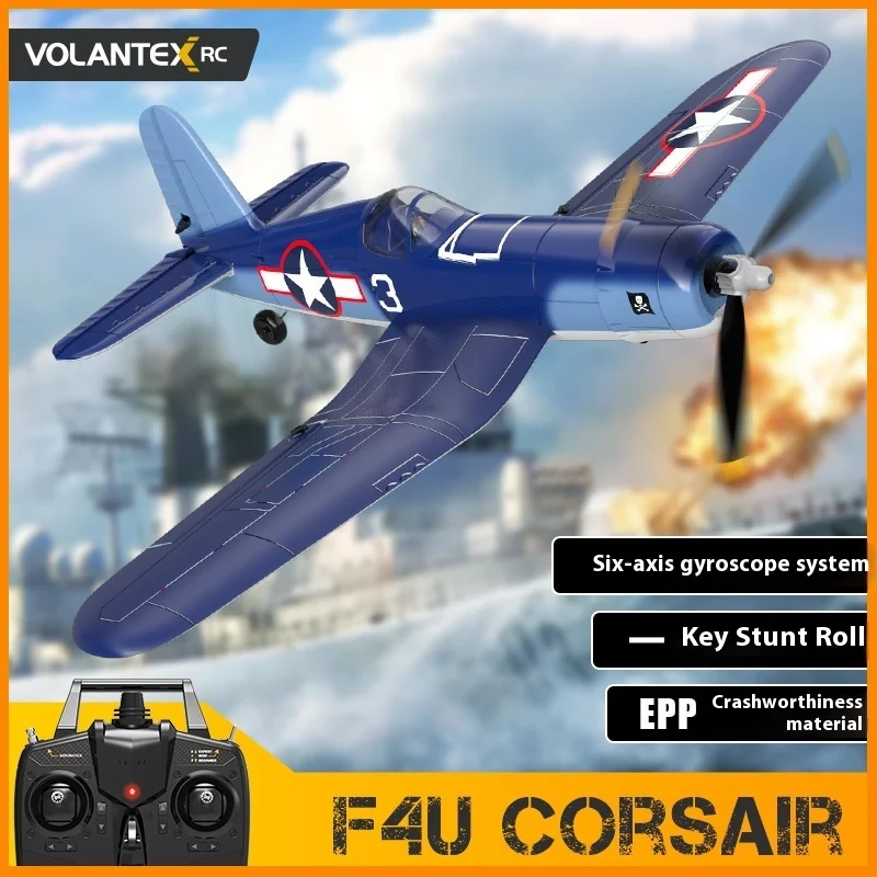 Volantex F4u Rc Plane  Aerobatic 2.4ghz 4ch 400mm Wingspan One-Key Aerobatic Rtf Remote Control Aircraft Toys Gifts For Children