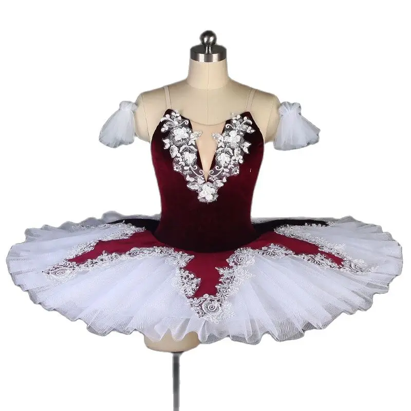 

BLL066 Burgundy Ballet Pre-professional Tutu Pancake Tutu Ballerina Tutu Stage Performance Ballet Costume dancewear