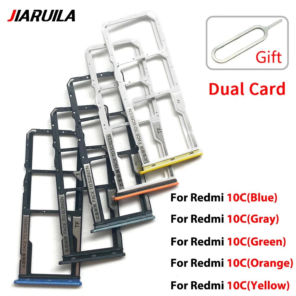 New For Redmi 10A 10C 12C Sim Card Tray Slot Holder Socket Adapter Connector Repair Parts Replacement