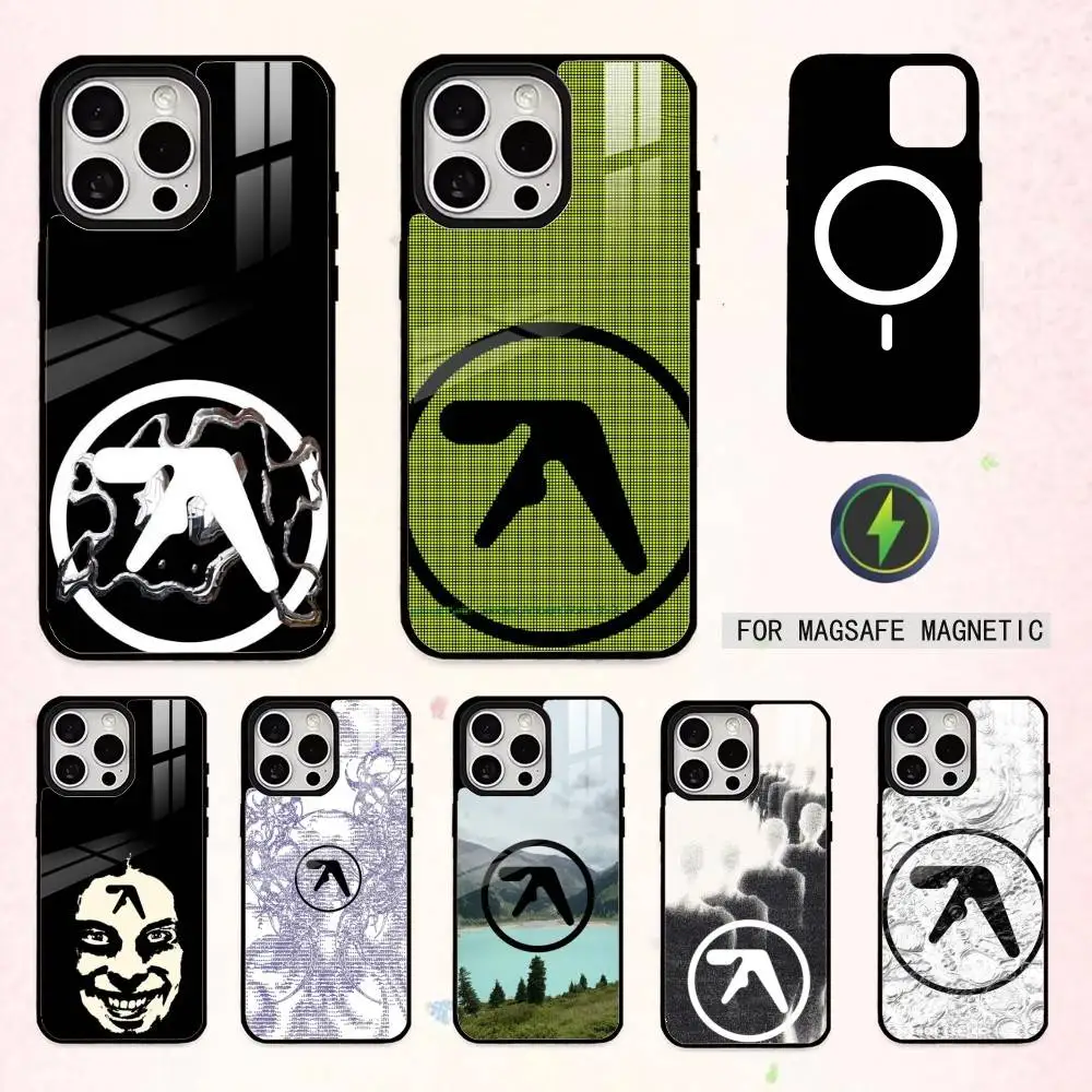 

A-Aphex T-Twins Logo Art Phone Case For iPhone17,16,15,14,13,12,11 Plus,Pro Max Magnetic For Magsafe Wireless Charging
