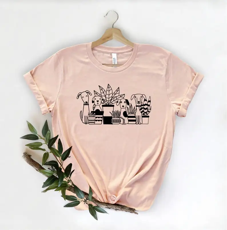 Dogs and Plants Shirt, Dog Mom T Shirt  Shirts for Her t shirt for women  y2k aesthetic  graphic tee  woman tshirts
