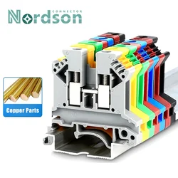 UK2.5B DIN Rail Terminal 10/100pcs Block Clamp 7 Colors Screw Connector 800V 32A UK-2.5N 2.5mm Square Universal Screw Connectors