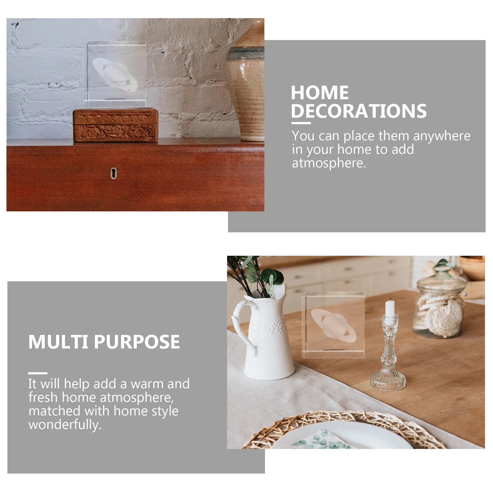 

1pc Inner Carved Moon Saturn High-Quality Crystal Desktop Decor For Home Living Room Bedroom Cabinet Ornament