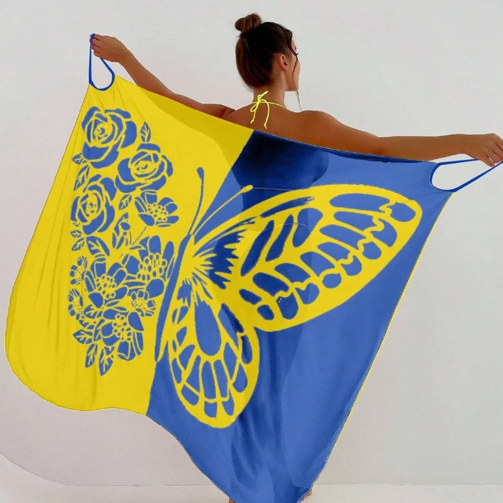 Verano Sexy estampado de mariposa cubrir traje de baño vestido de mujer túnica Bikini baño Sarong falda envolvente traje de baño elegante señora ropa de playa