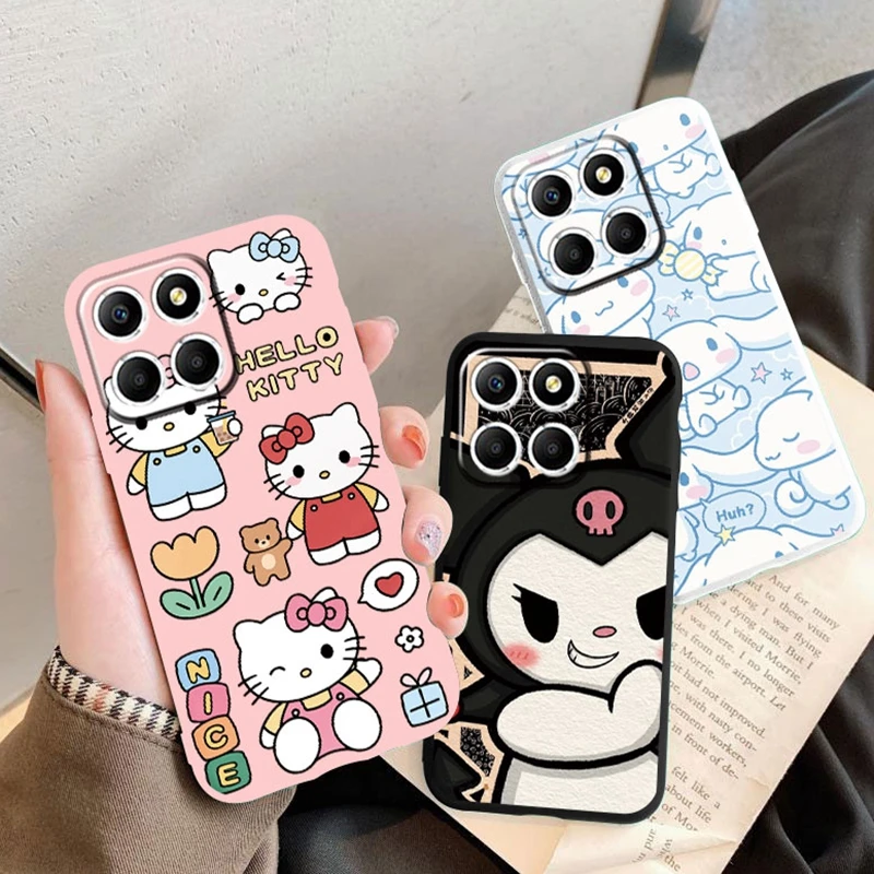 Cartoon Kuromi Kitty Cinnamoroll Cute Phone Cases For Huawei Honor X8 4G X6 X8 5G X8a X8b X6a X6b Silicone Back Printed Cover