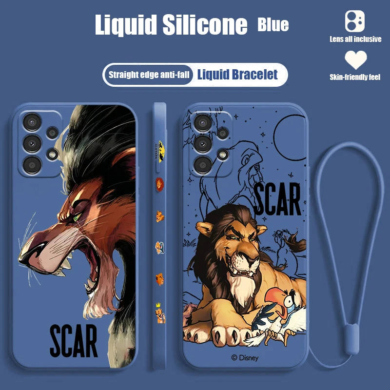 The Lion King Scar Phone Case For Samsung A72 A54 A53 A52S A52 A35 A34 A33 A32 A24 A14 A13 Liquid Left Rope Cover