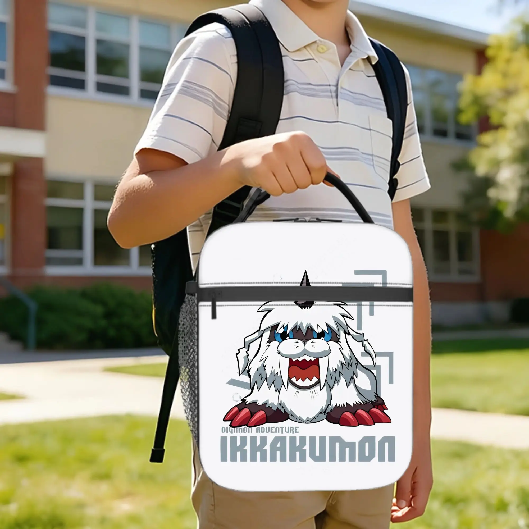 Digimon Adventure  Ikkakumon Insulated Lunch Bags Large  Lunch Container Thermal Bag Tote Lunch Box School  Travel Girl Boy