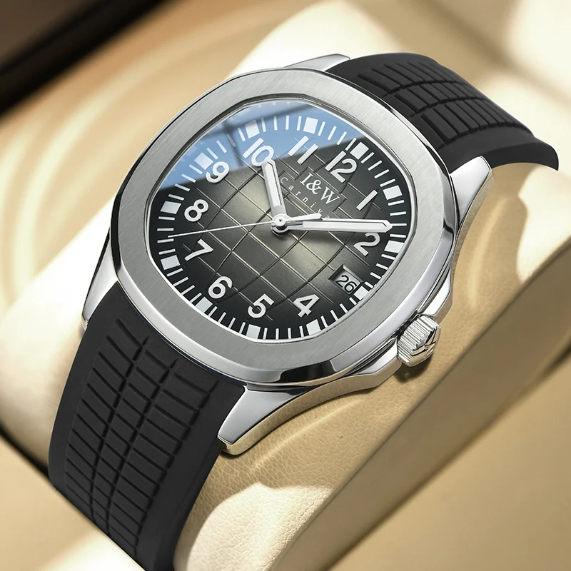 Carnival Brand IW High-End Imported Movement Mechanical Watch Men Sports Rubber Strap Waterproof Fashion Sapphire Watches Mens
