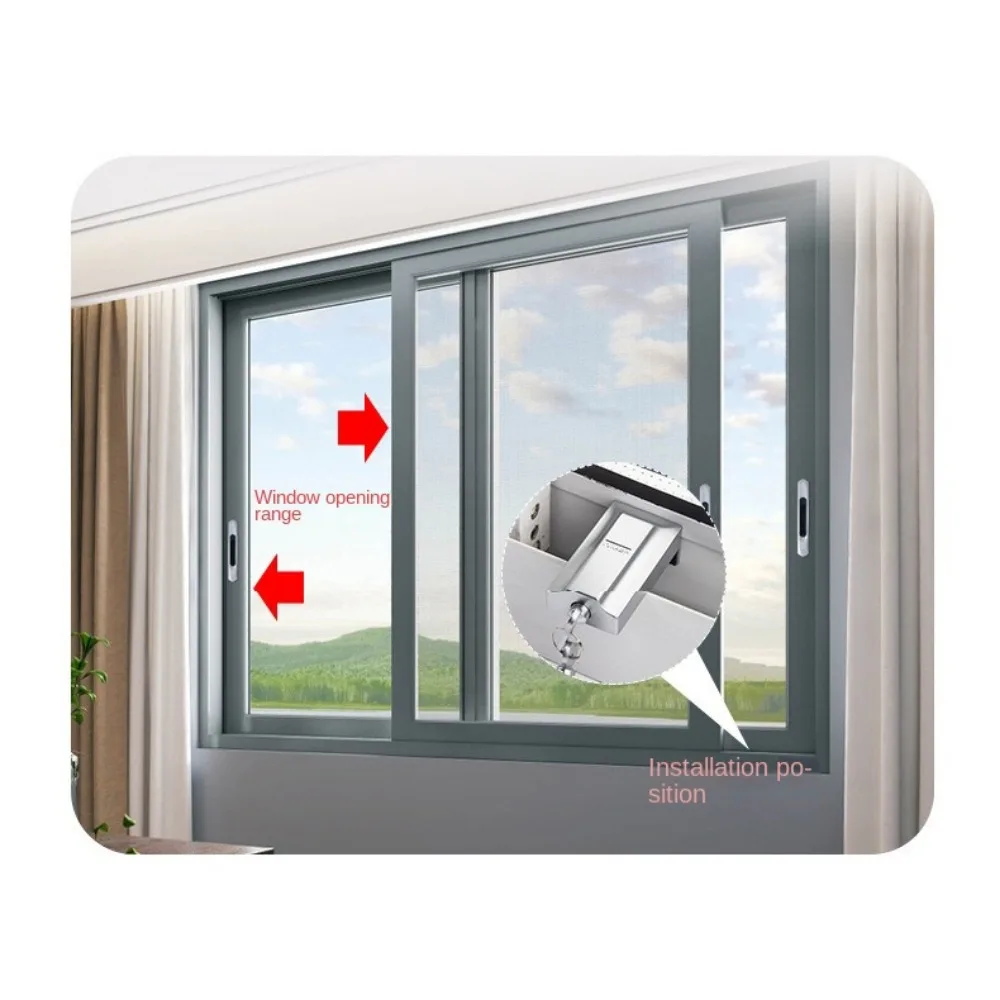 New Zinc Alloy Window Security Lock with Keys Easy To Install Baby Safety Lock Anti-theft Durable Windows Restrictor Window