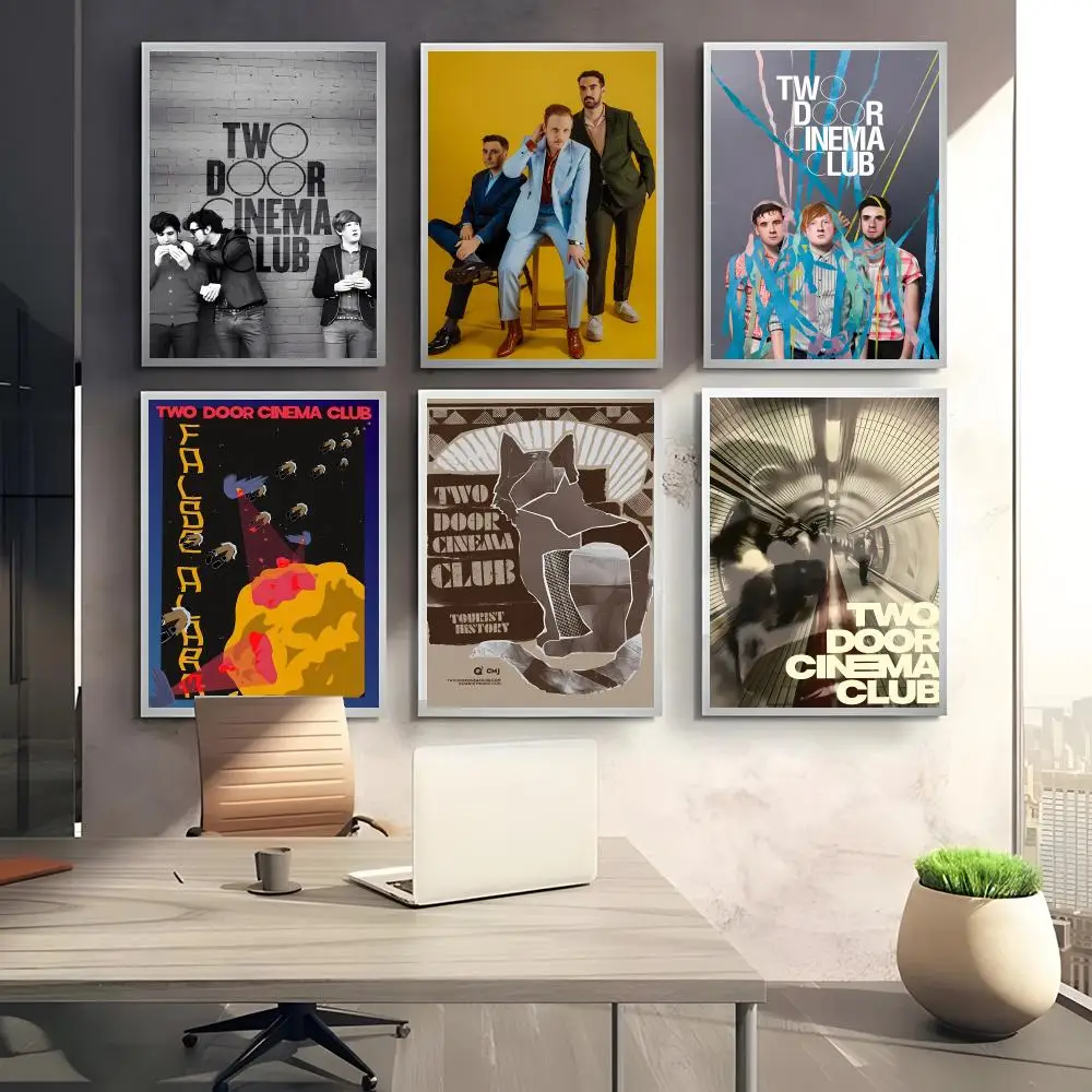 Fashion Indie Catchy T-Two Door Cinema Clubs Poster Sticky Waterproof Coffee House Bar Room Wall Decor Gift