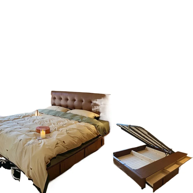 Personality retro bedroom soft bag bed