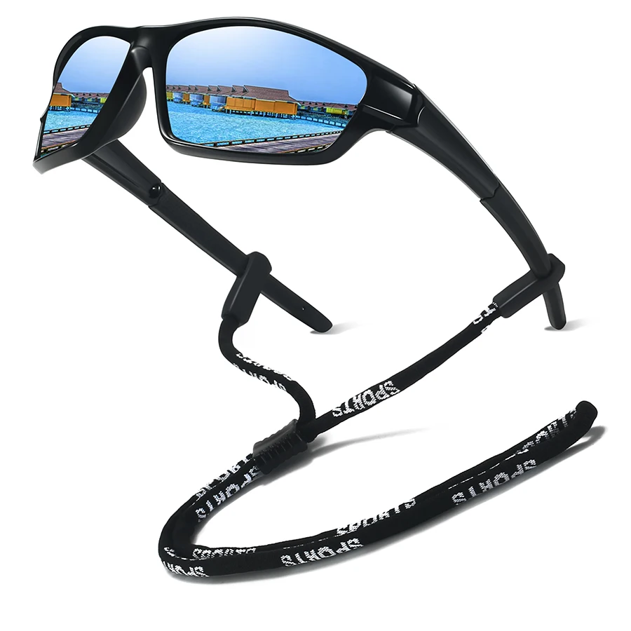 مع سلسلة نظارات شمسية UV400 للجنسين، نظارات رياضية عصرية للاستخدام في الهواء الطلق للجري وتسلق الجبال وصيد الأسماك والقيادة