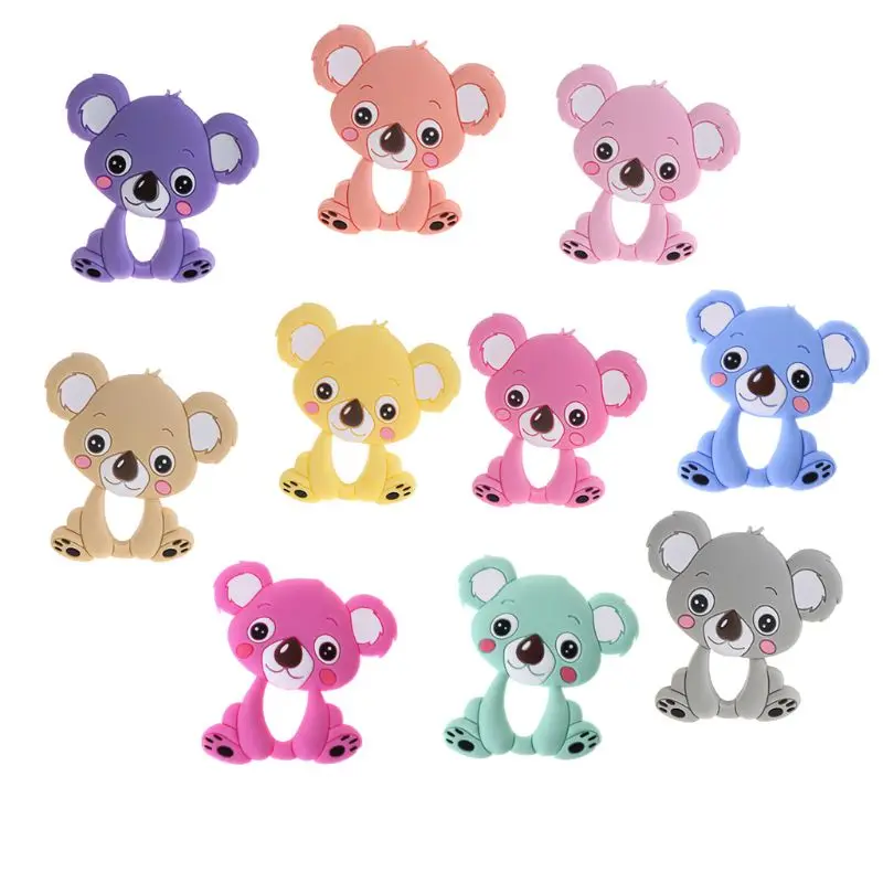 

Silicone Cartoon Animals Koala Baby Teether Baby Teething Necklace Rodents DIY Pacifier Clip Baby Products