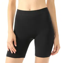 Pantalones cortos de cintura alta para mujer, ropa interior Sexy de encaje, antirozaduras, bóxer de seguridad para el muslo, talla grande