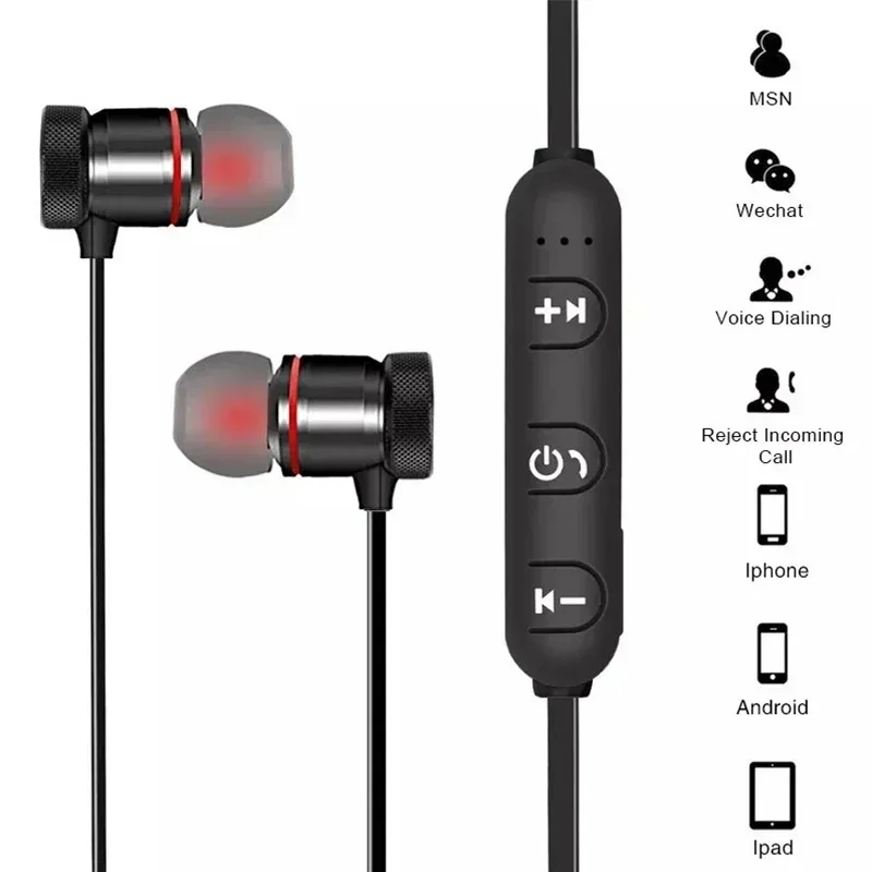 1-4Pcs Wireless Bluetooth Headphones Neckband Earphone In Ear Monitor With Mic Long Battery Auriculares Headset Sport - view 4