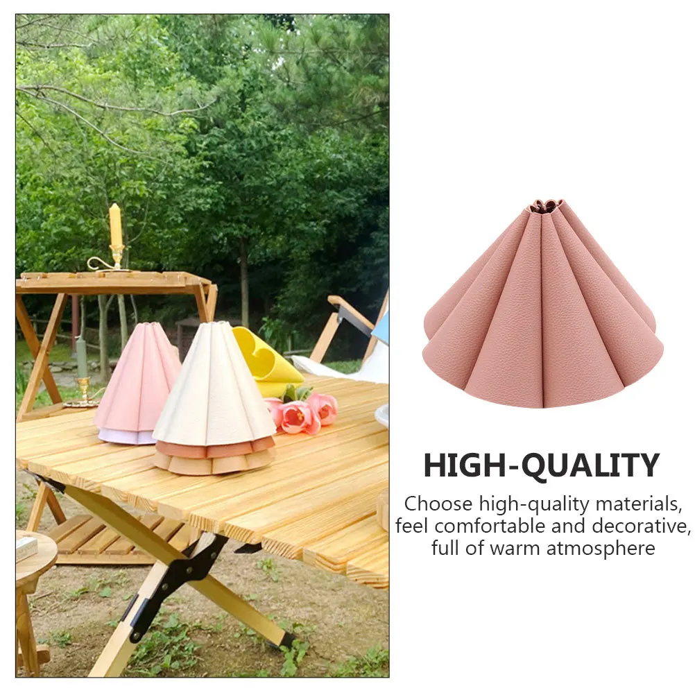 

1pc Led Lampshade Premium Pu Material Foldable Dust Protection For Home Desk Outdoor Decorative Lighting Use