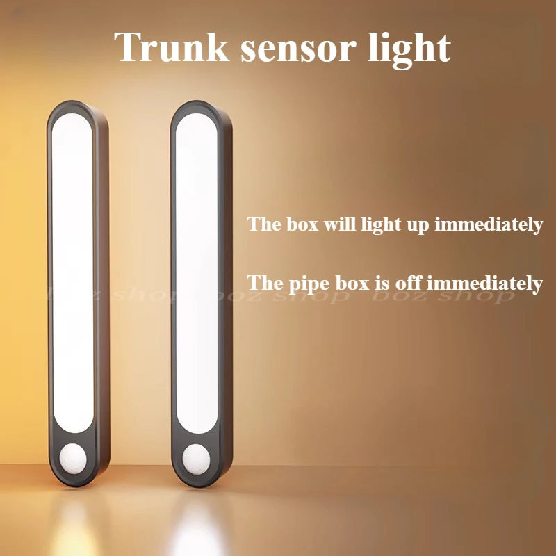 Trunk Car Sensor Light for Floor Trunk Hood USB Rechargeable Automatic Induction Light Bar Magnetic Maual Sensing Mode Lamp