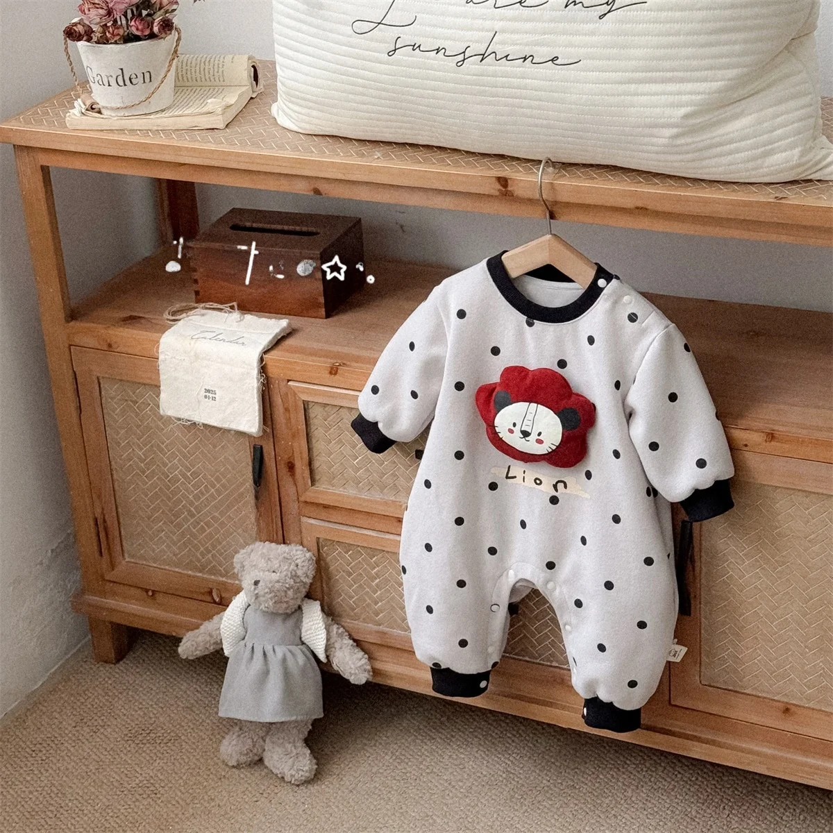 

Sli Baby Lion Clsuit Newborn Autumn Cartoon Rer Infant Suit Cotton Material Faionable Cler Suit for Boys And G...