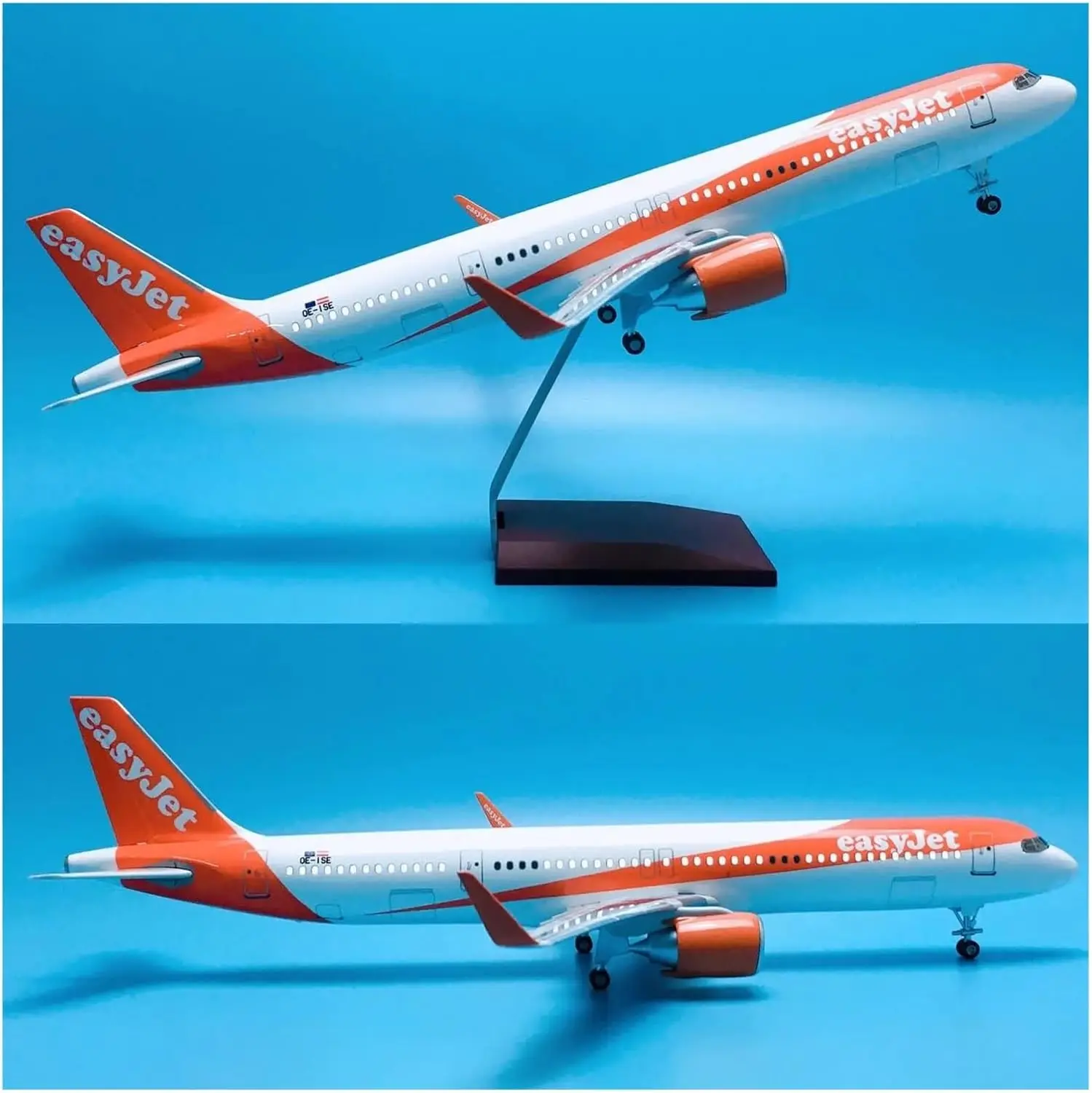 نموذج طائرة ثابتة 45 سنتيمتر 1:100 ل A321neo Easyjet نموذج طائرة ABS طائرة ثابتة مع عجلات و مصباح ليد هدية الأعمال