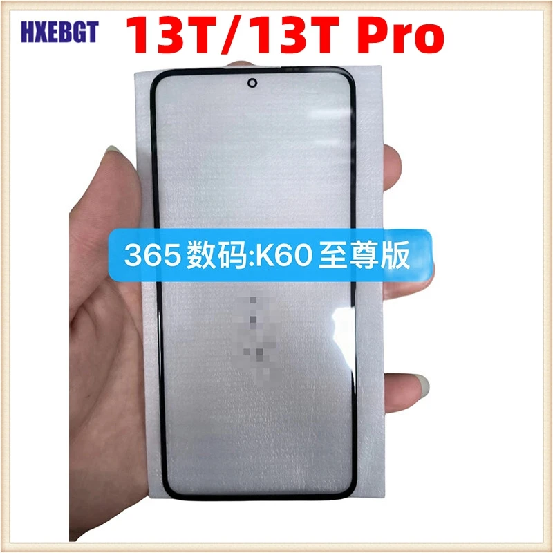 With OCA LCD Outer Glass Lens For Xiaomi 13T , 13T Pro Touch Screen Outer Lens Glass Cover Panel Replacement Parts