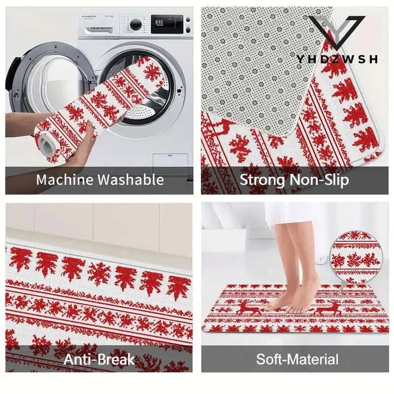 عيد الميلاد خمر منطقة البساط غرفة المعيشة البساط منخفضة كومة السجاد داخلي سجادة باب عدم الانزلاق السجاد لغرفة النوم المطبخ مدخل الحمام #6