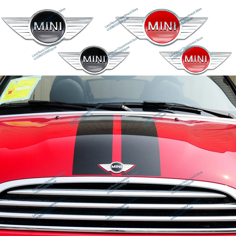 3D ABS For Mini Car Front Hood Bonnet Emblem Rear Tail Bumper Trunk Sticker Badge For R50 R52 R54 R53 R56 R58 R59 R60 F55 Cooper