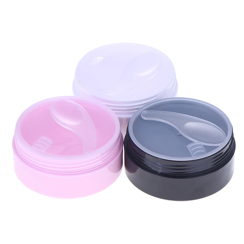 Tarro vacío para máscara de ojos de boca ancha, botella plana con cuchara, crema corporal, loción, botella de embalaje, contenedor de viaje, maquillaje cosmético, 100g